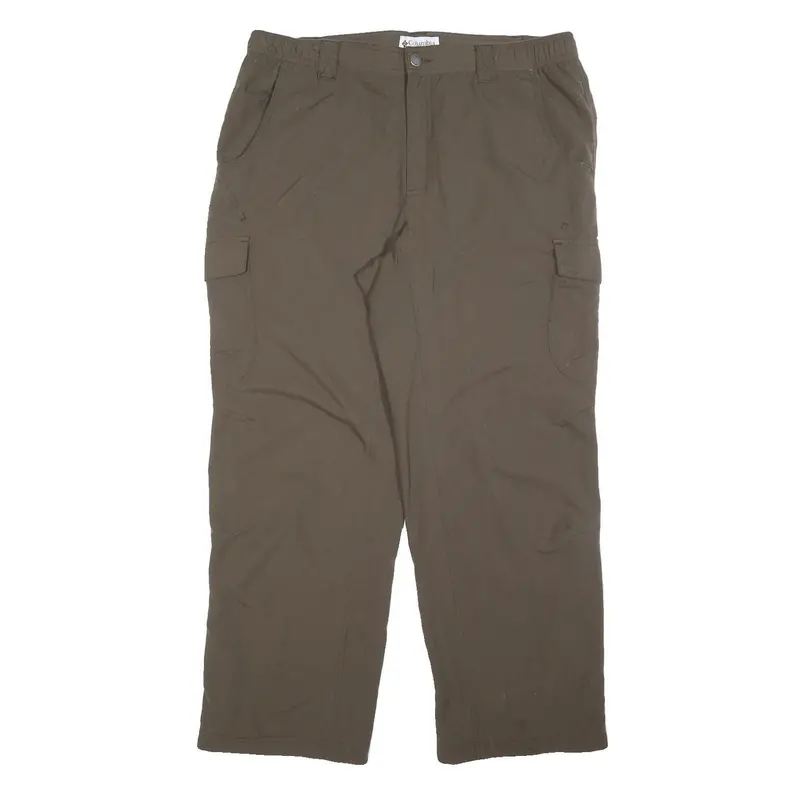 Columbia Lined Womens Brown Regular Cargo Trousers W35 L29 Outdoor Zip Pocket 1