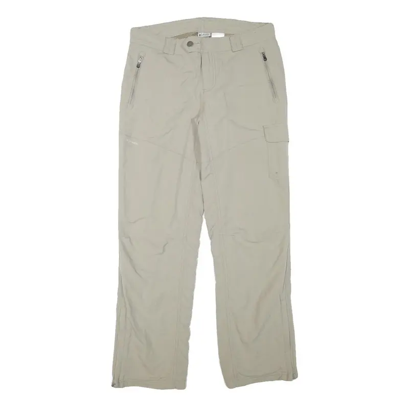 Columbia Lined Womens Regular Fit Beige Trousers W32 L30 Outdoor Zip Pocket 1