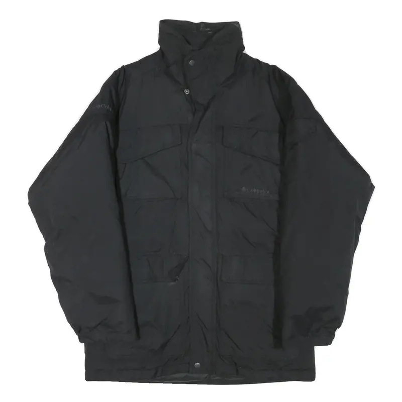 Columbia Mens Black Outdoor Jacket S Polyester Blend Plain Zip Warm Lightweight 1