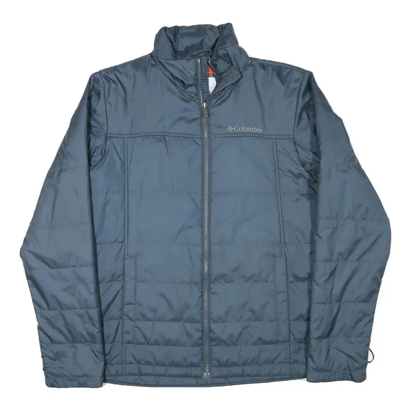 Columbia Mens Blue Jacket S Polyester Blend Plain Lightweight Outdoor Zip 1