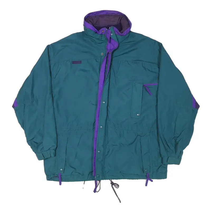 Columbia Mens Blue & Purple Outdoor Jacket Xl Polyester Blend Plain Zip Long 1