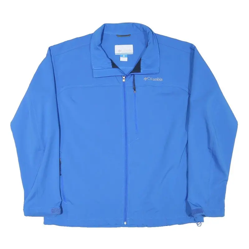 Columbia Mens Blue Softshell Jacket Xl Polyester Blend Zip Outdoor Sportswear 1