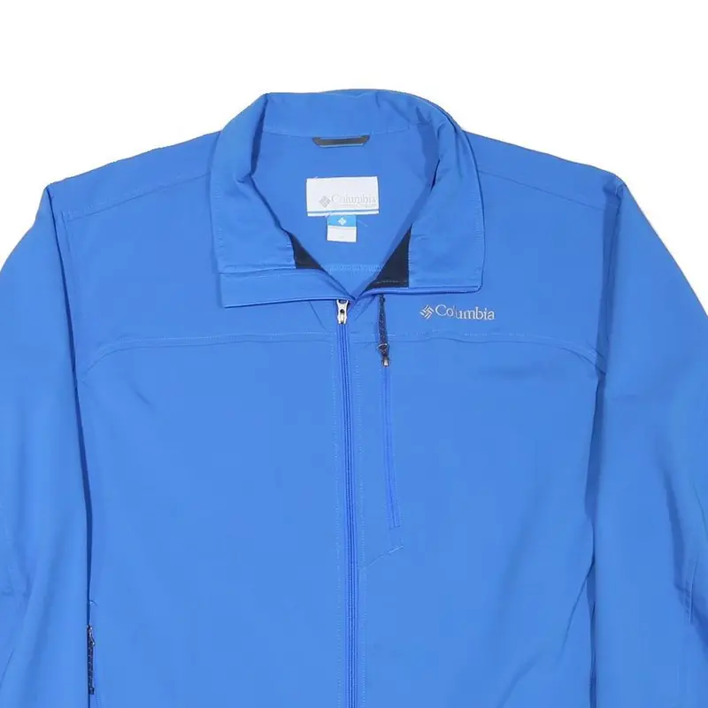 Columbia Mens Blue Softshell Jacket Xl Polyester Blend Zip Outdoor Sportswear 2