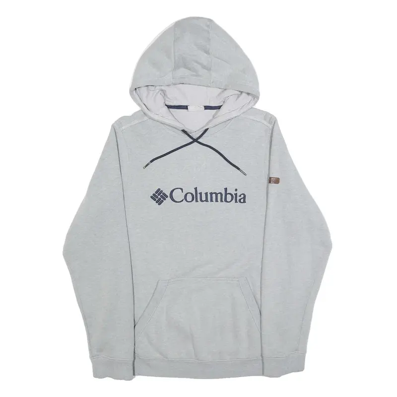 Columbia Mens Grey Hoodie S Cotton Blend Pullover Casual Lightweight 1