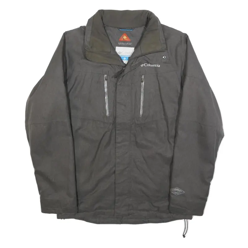 Columbia Mens Grey Jacket S Polyester Blend Zip Outdoor Coat 1