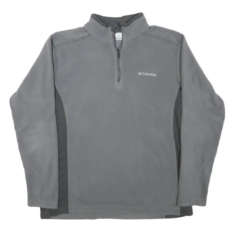 Columbia Mens Grey Pullover Plain Half Zip Basic Knit M Outdoor Sport Sweater 1