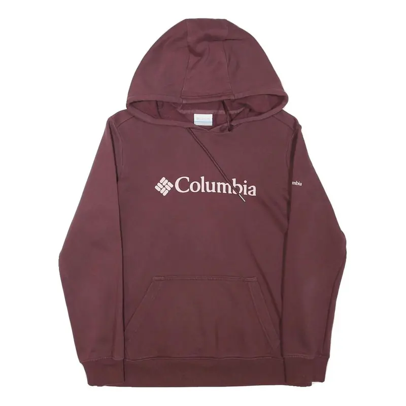 Columbia Mens Maroon Hoodie M Cotton Blend Pullover Casual 1