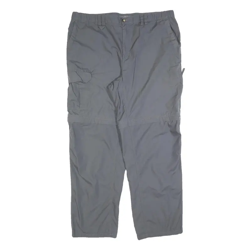 Columbia Mens Polyester Grey Relaxed Cargo Trousers Zip W40 L32 Outdoor Casual 1
