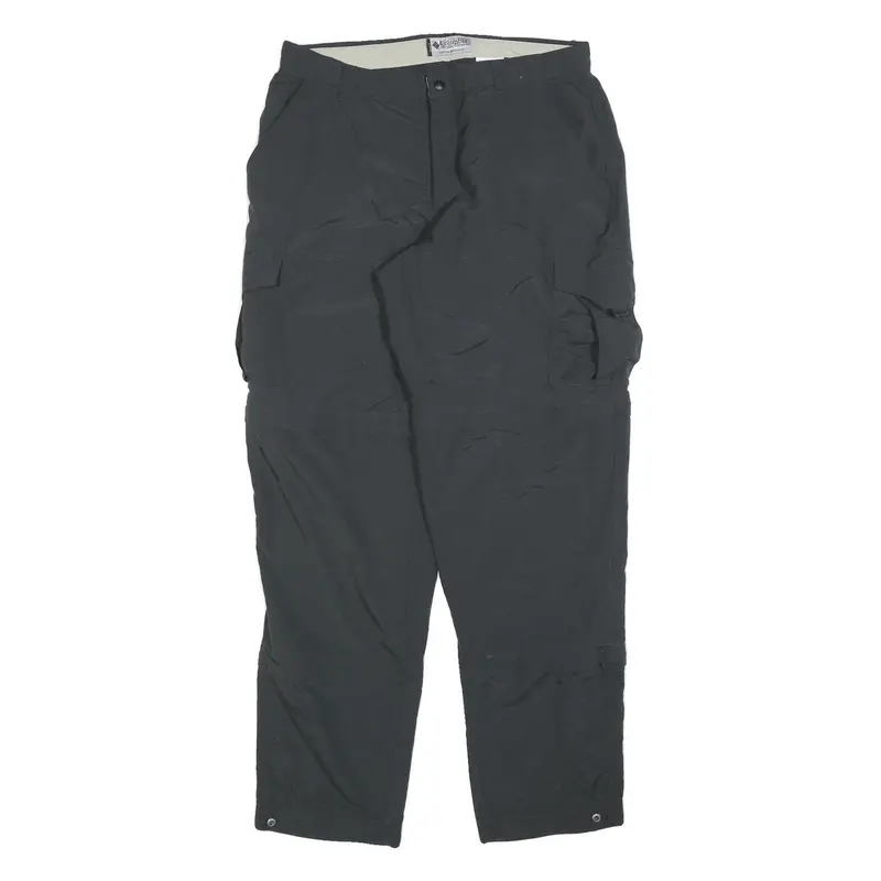 Columbia Mens Polyester Relaxed Black Cargo Zip Trousers W34 L34 Outdoor 1