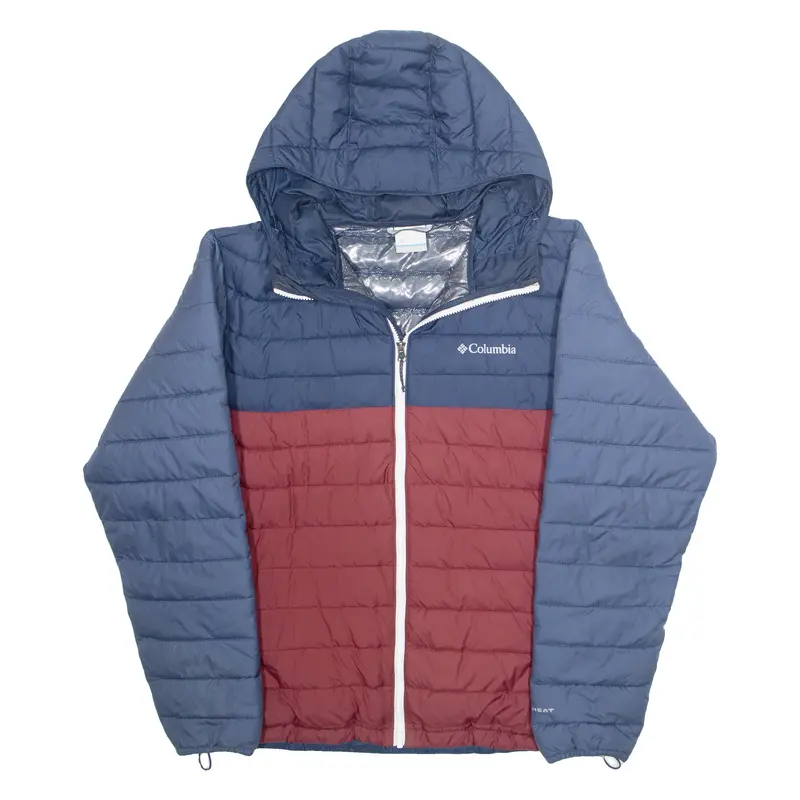 Columbia Mens Rain Coat Blue Hooded Xl 1