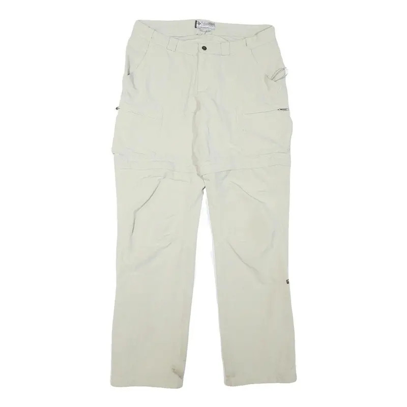 Columbia Mens Regular Fit Beige Outdoor Cargo Trousers W30 L29 Zip Polyester 1