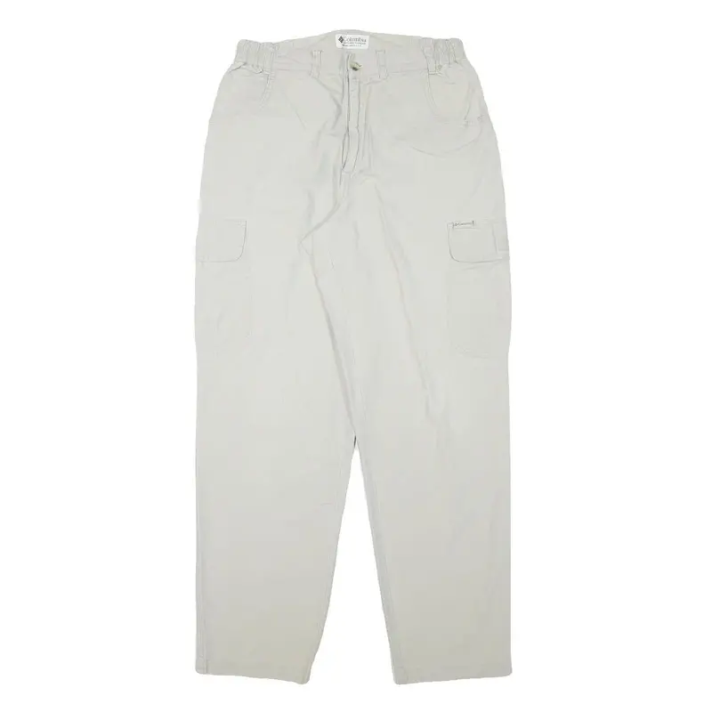 Columbia Mens Relaxed Beige Cargo Zip Trousers W29 L30 Cotton Blend Casual 1