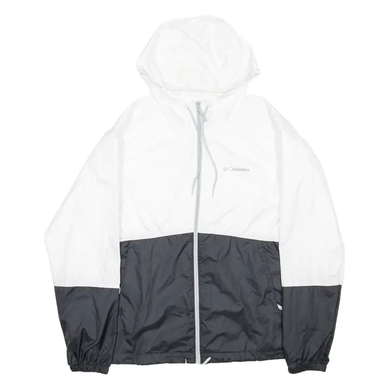 Columbia Mens Shell Jacket White Hooded Colourblock M 1