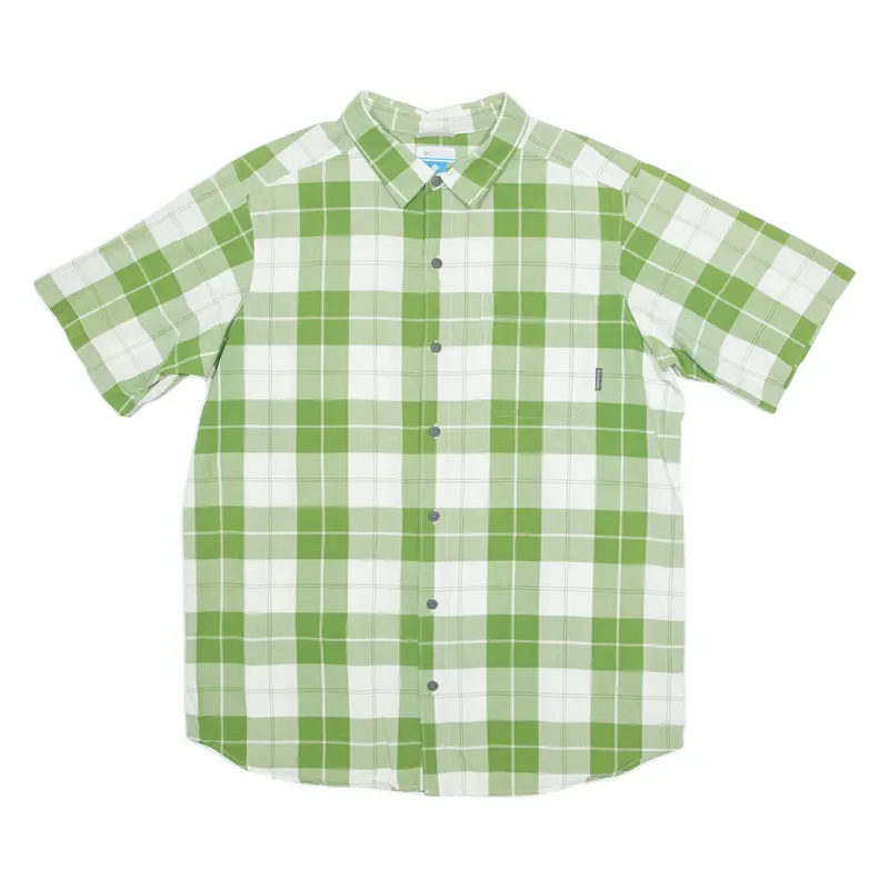 Columbia Mens Shirt Green Check Xl 1