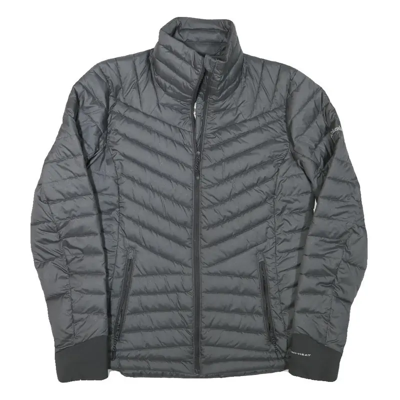 Columbia Womens Black Outdoor Jacket L Polyester Blend Quilted Zip Pockets 1