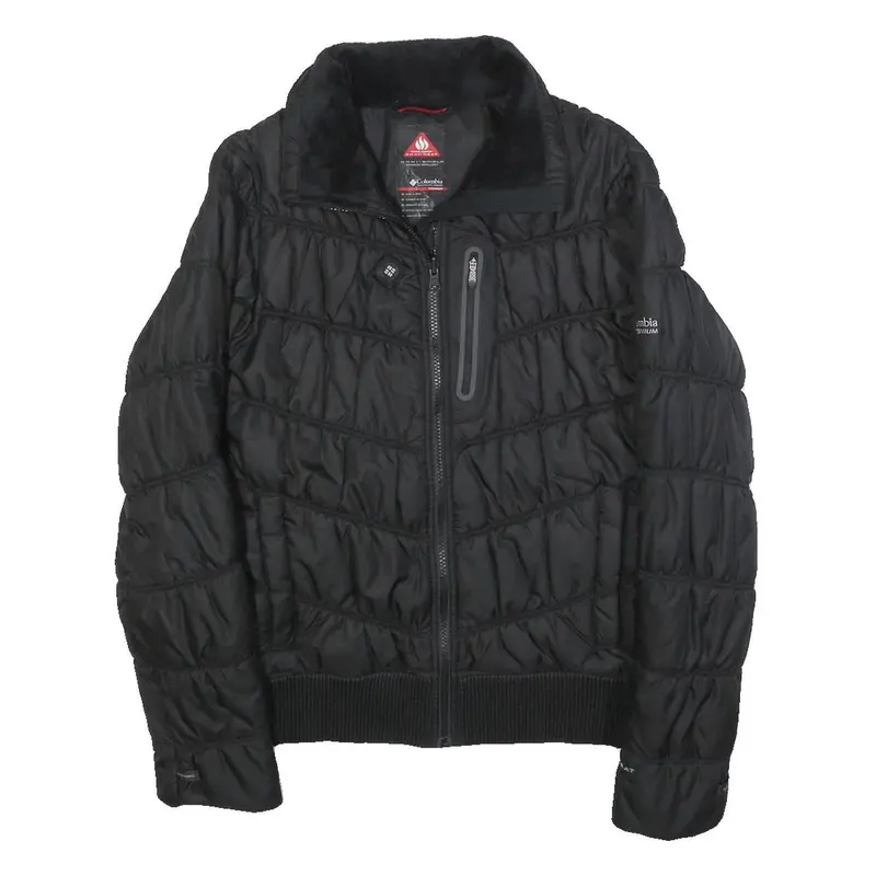 Columbia Womens Black Outdoor Jacket Xs Polyester Puffer Quilted Zip Pocket 1