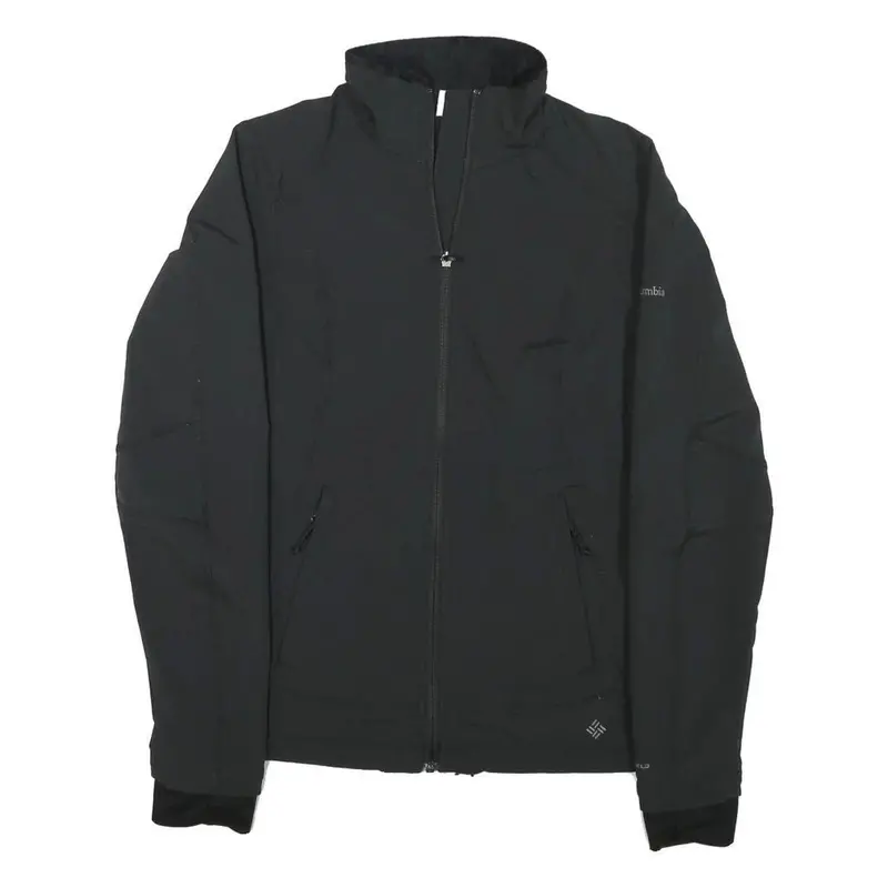 Columbia Womens Black Outdoor Zip Jacket S Polyester Blend Plain Lightweight 1