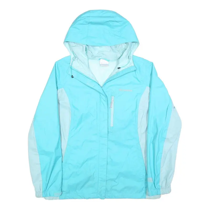 Columbia Womens Blue & Light Blue Zip Jacket L Polyester Outdoor Lightweight 1