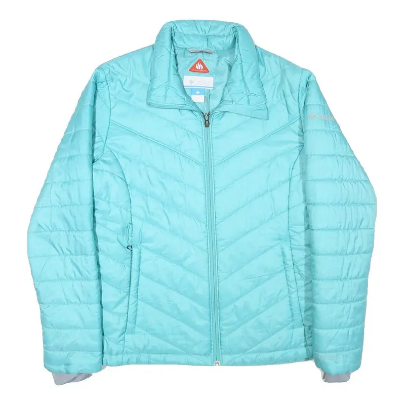 Columbia Womens Blue Lightweight Jacket L Polyester Blend Quilted Warm Zip 1