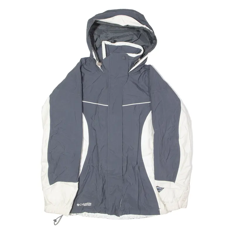 Columbia Womens Coat Blue Hooded Colourblock M 1