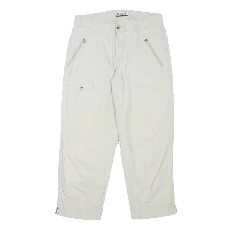 Columbia Womens Cotton Blend White Relaxed Capri Trousers W28 L24 Casual Outdoor 1