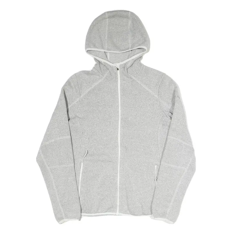 Columbia Womens Grey Cotton Blend Jacket L Hooded Zip Casual Outdoor 1
