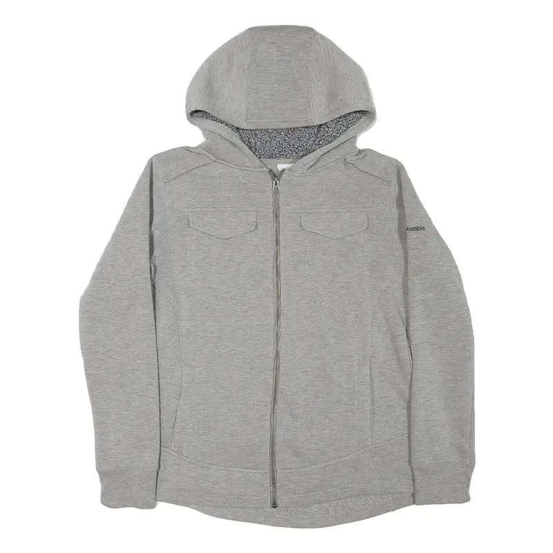 Columbia Womens Grey Hoodie Xl Cotton Blend Full Zip Casual Outdoor Sweatshirt 1