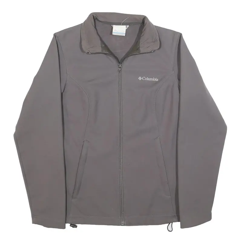 Columbia Womens Grey Jacket S Polyester Blend Plain Lightweight Zip Up Outdoor 1