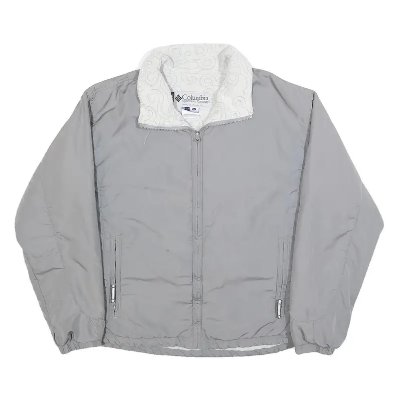 Columbia Womens Grey Zip Jacket Xl Polyester Blend Plain Outdoor Winter Warm 1