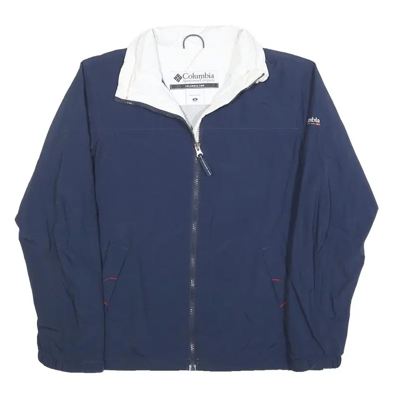 Columbia Womens Navy Blue Jacket S Polyester Blend Zip Plain Outdoor Comfortable 1