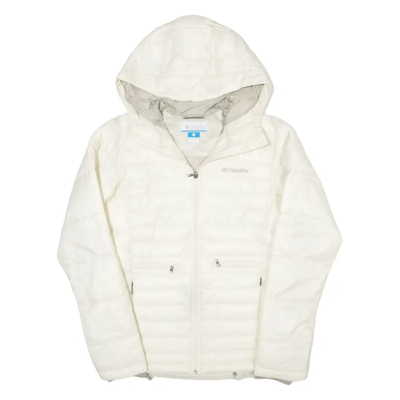 Columbia Womens Puffer Jacket Cream Hooded S 1