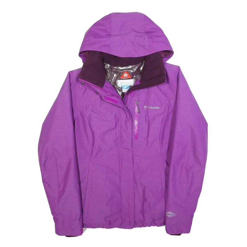 Columbia Womens Purple & Plum Technical Outdoor Jacket M Polyester Blend Zip 1