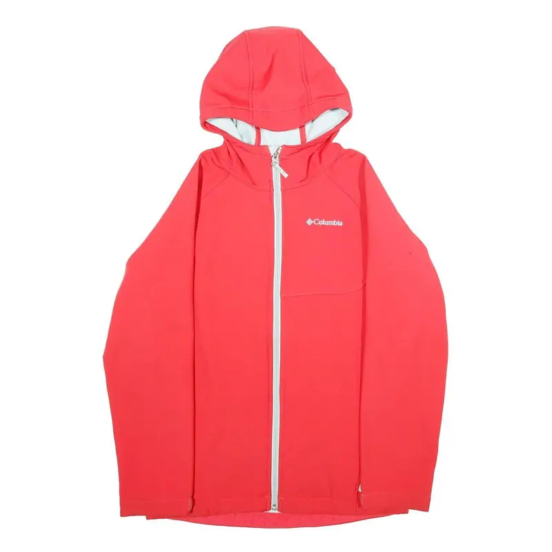 Columbia Womens Red Jacket L Polyester Zip Hooded Casual Outdoor 1