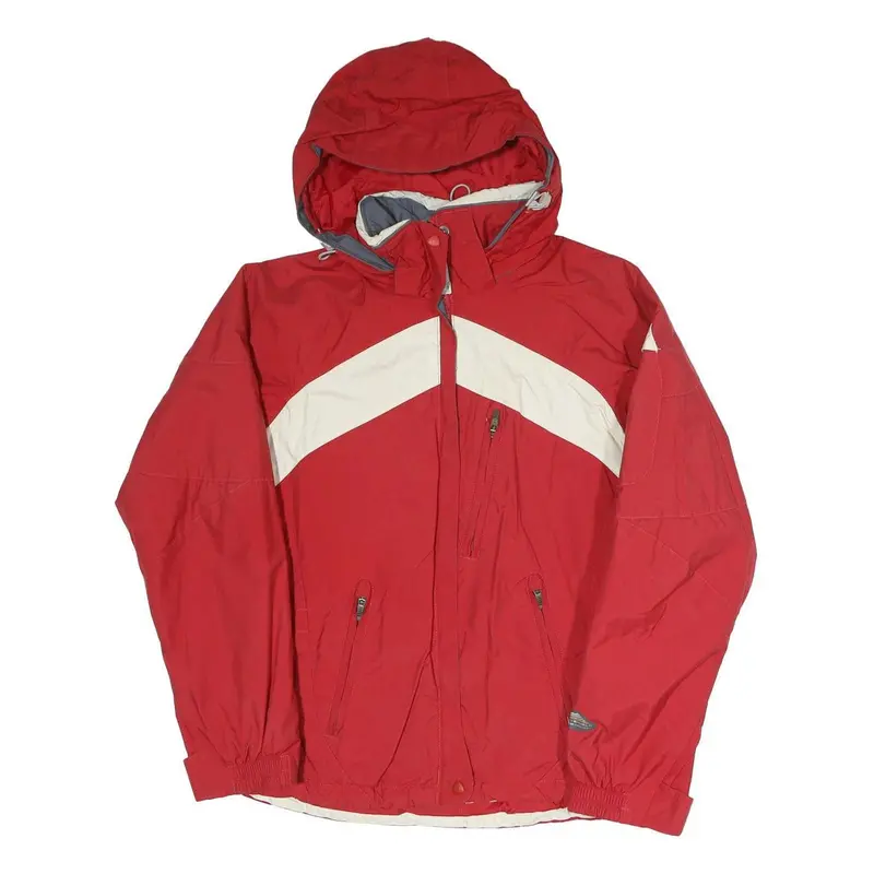 Columbia Womens Red & White Outdoor Zip Jacket M Polyester Blend Sportswear 1