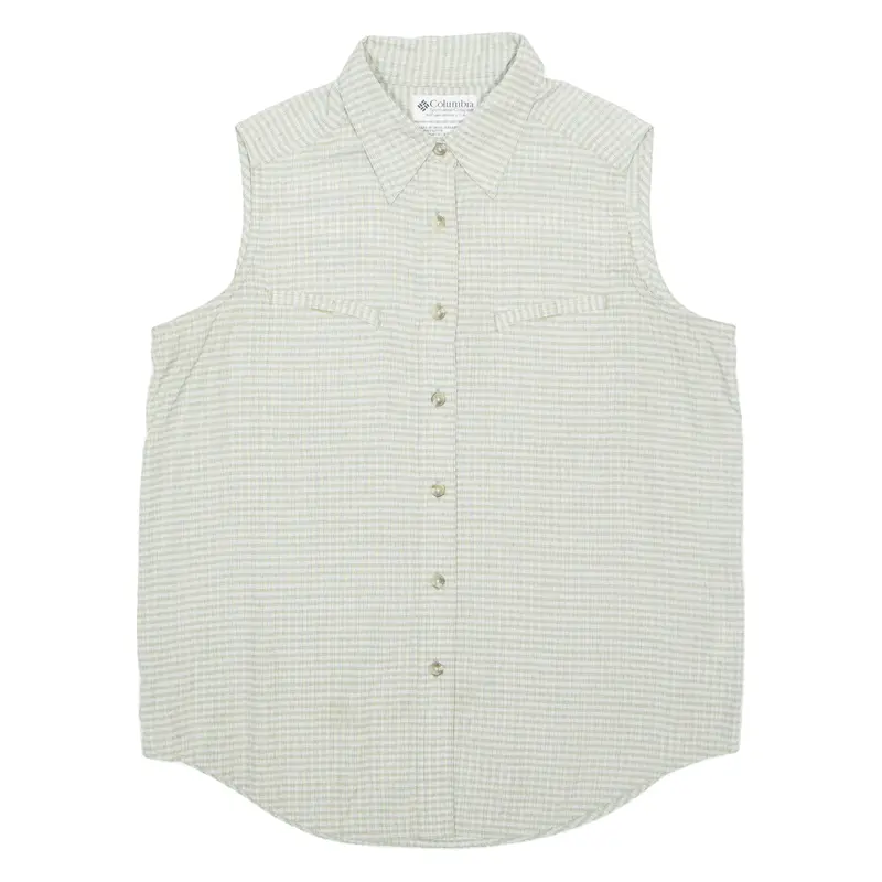 Columbia Womens Shirt Beige Check Sleeveless M 1