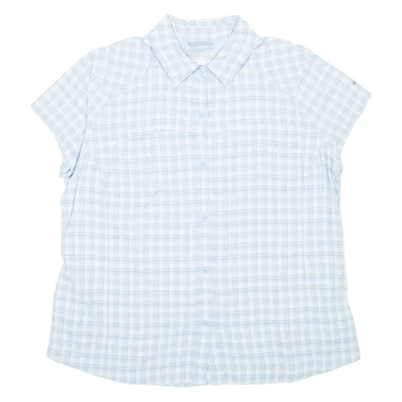 Columbia Womens Shirt Blue Nylon Check Xl 1