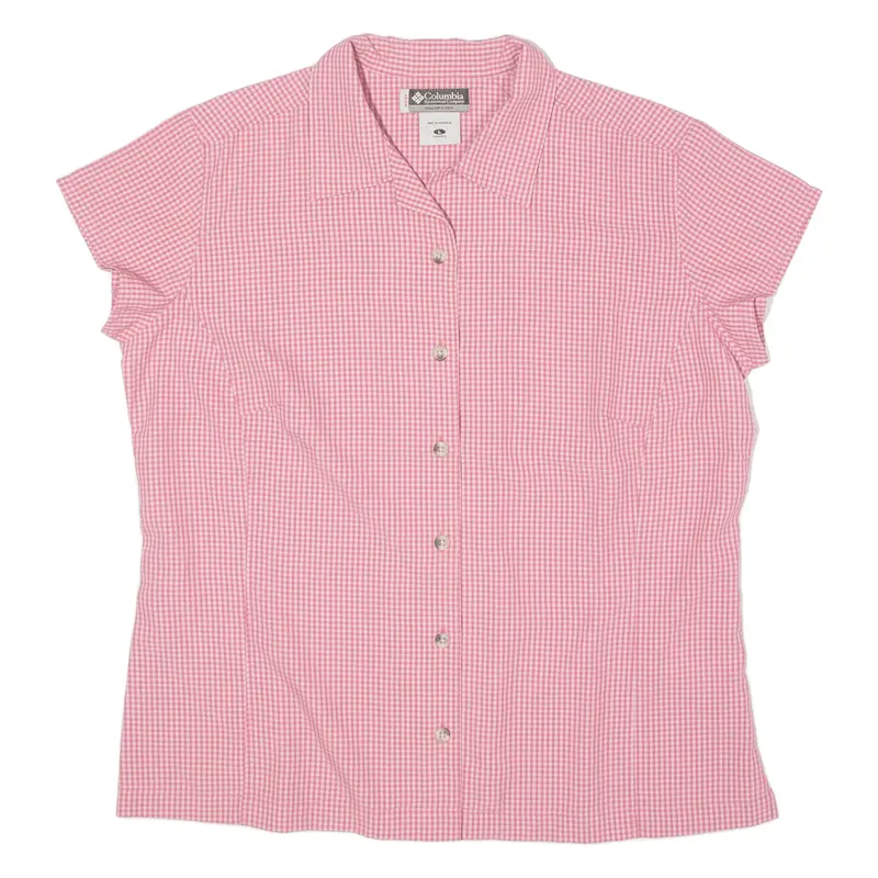 Columbia Womens Shirt Pink Gingham L 1