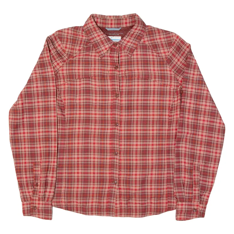 Columbia Womens Shirt Red Check Long Sleeve L 1