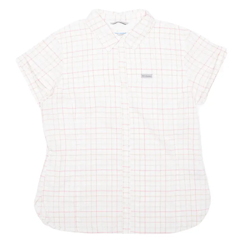 Columbia Womens Shirt White Nylon Check L 1