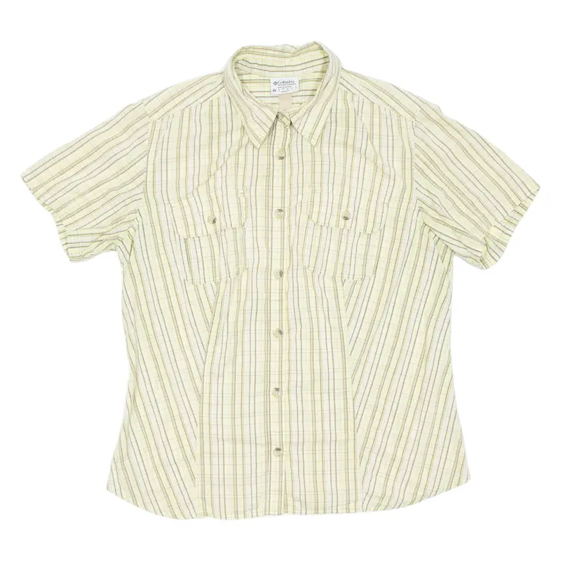 Columbia Womens Shirt Yellow Striped L 1