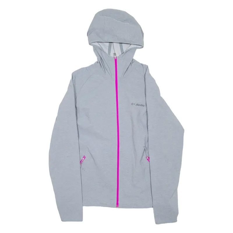 Columbia Womens Track Jacket Grey Hooded M 1