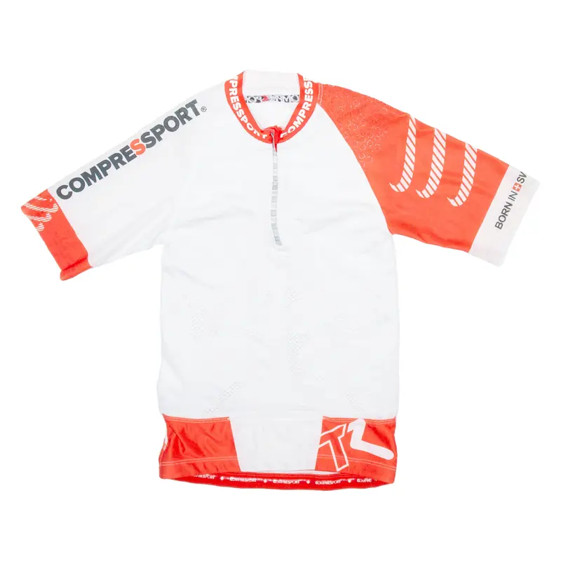 Compressport Cycling Mens Jersey White 1/4 Zip S 1