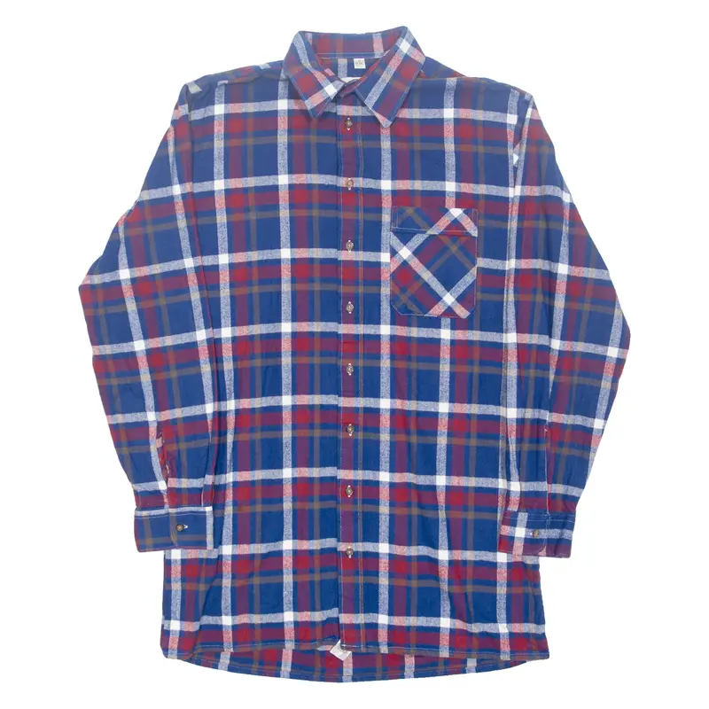 Condor Mens Flannel Shirt Blue Check Long Sleeve M 1