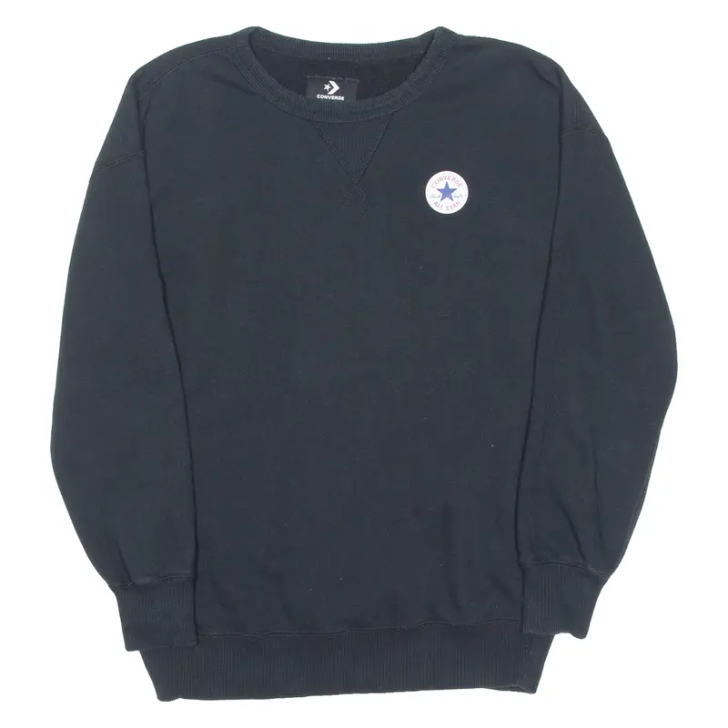 Converse Mens Sweatshirt Black Crew Neck Xs 1