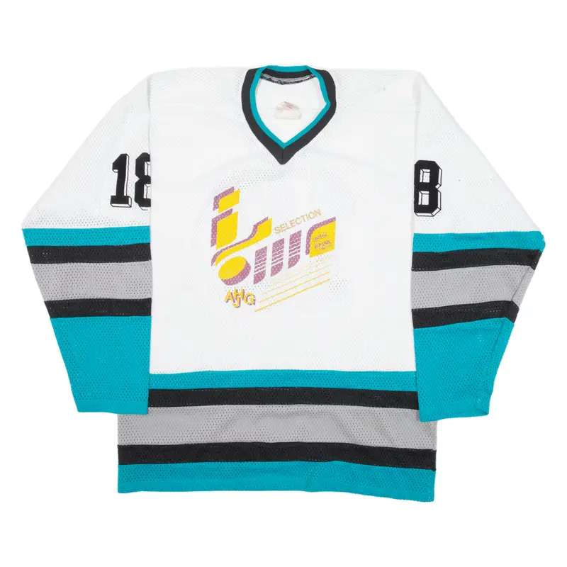Cooper Ice Hockey Mens Jersey White Long Sleeve V-Neck L 1
