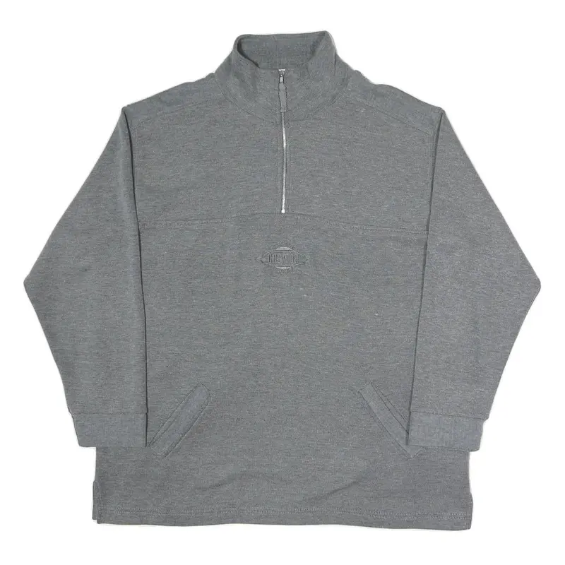 Cosmos Jeans Mens Grey 1/4 Zip Sweatshirt Xl Cotton Blend Comfortable Casual 1
