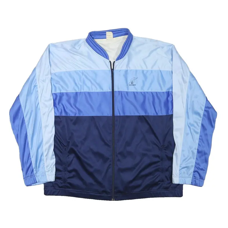 Cospo Mens Blue & Light Blue Colourblock Zip Jacket L Polyester Blend Sportswear 1