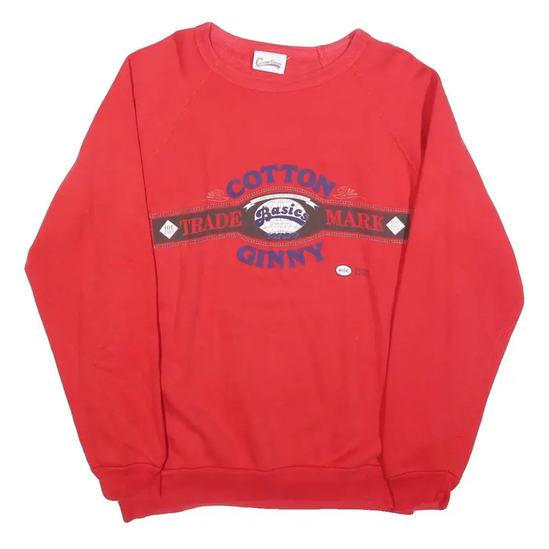Cotton Ginny Womens Red Sweatshirt L Crew Neck Pullover Cotton Blend Comfort 1