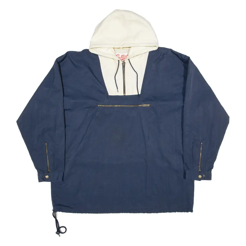 Cotton Traders Womens Anorak Jacket Blue Nylon Hooded L 1