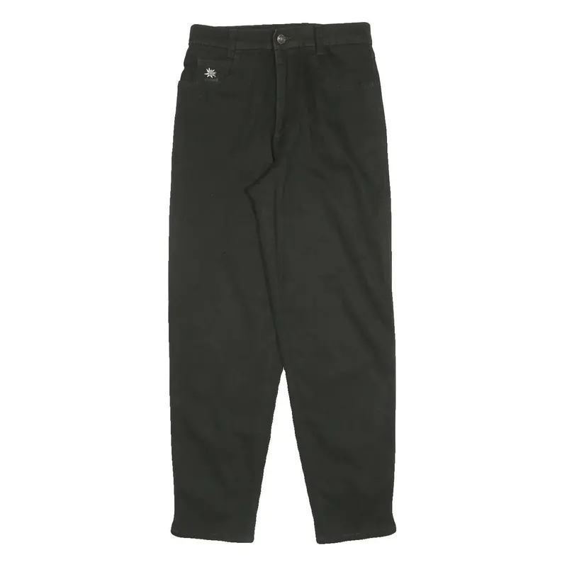 Country Life Womens Black Cotton Blend Regular Tapered Trousers W26 L28 1